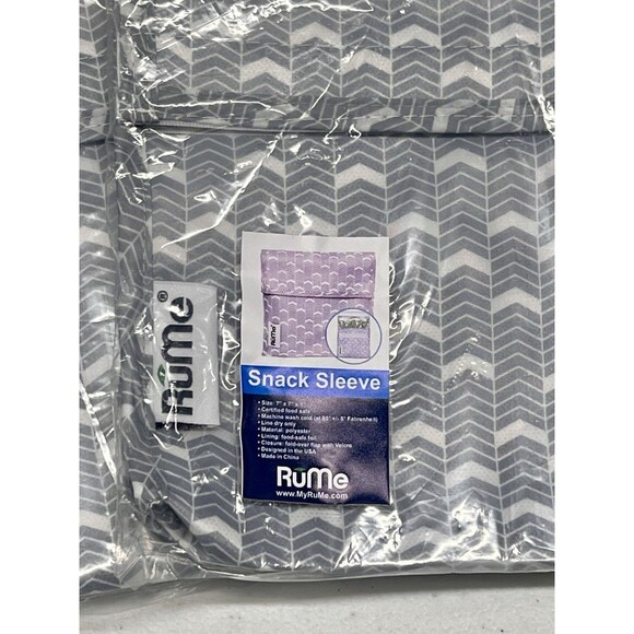 Remu Reusable Snack Sleeves Set Of 3 Gray White 7”x7”x1” Machine Washable - Picture 4 of 5